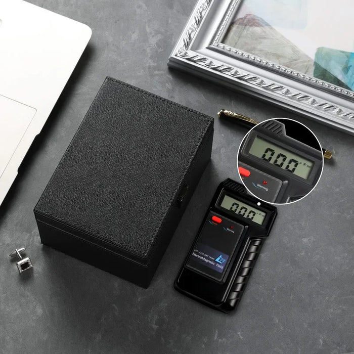 Cross-Pattern RFID Signal-Blocking Leather Key Organiser — Small & Large