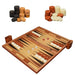 Handmade Foldable Wooden Backgammon Set – 11–17 inch, Inlaid Board & Full Accessory Set