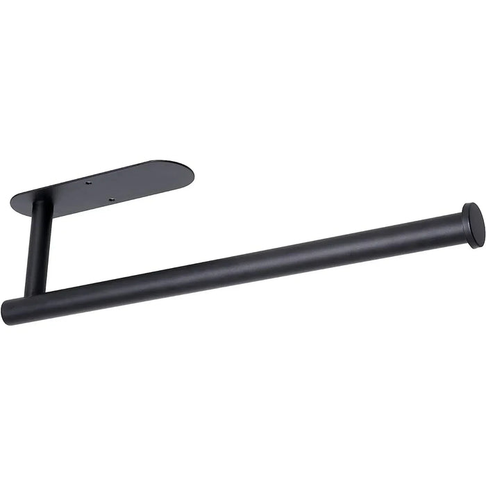 Adhesive Paper Towel & Toilet Roll Holder — ABS Plastic, 33cm, Black (Pack of 2)