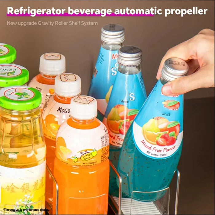 Automatic Soda Can Dispenser — Transparent Slide-Rail Fridge Rack