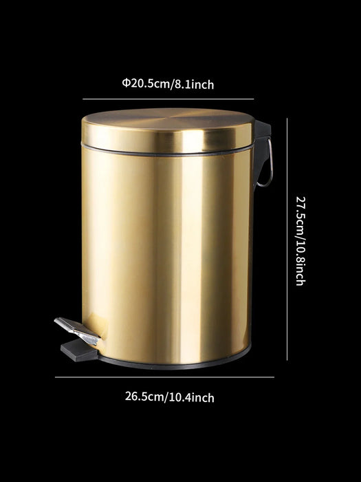 Modern 5L Stainless Steel Foot Pedal Bin — Champagne Gold