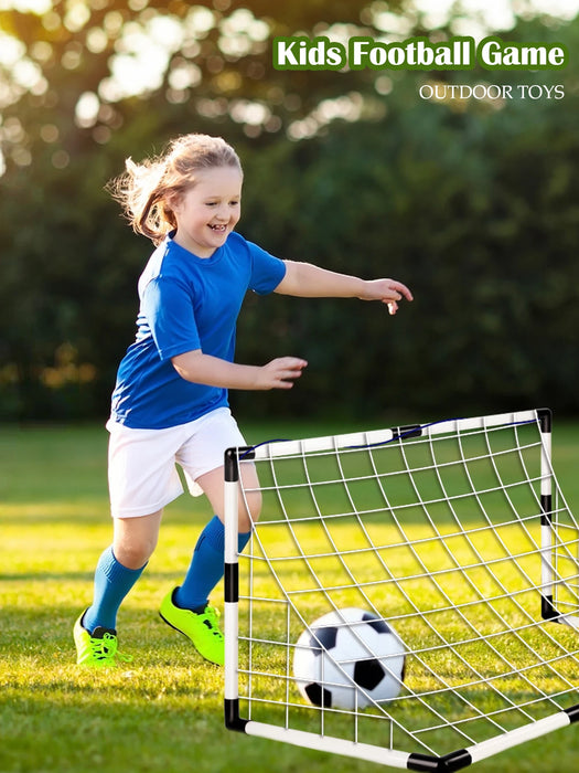Children's Foldable Football Goal with Pump & Ball — Outdoor Lawn Training Gift