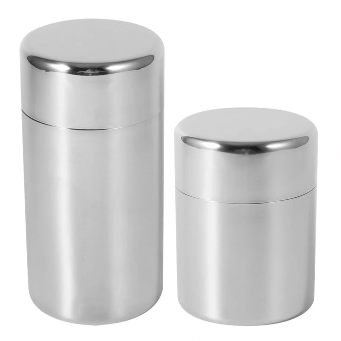 Stainless Steel Tea & Coffee Canisters — 304 Kitchen Storage Tins (S & L)