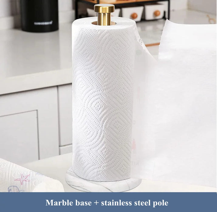 Marble Vertical Paper Towel & Plastic Wrap Rack — Brushed Gold