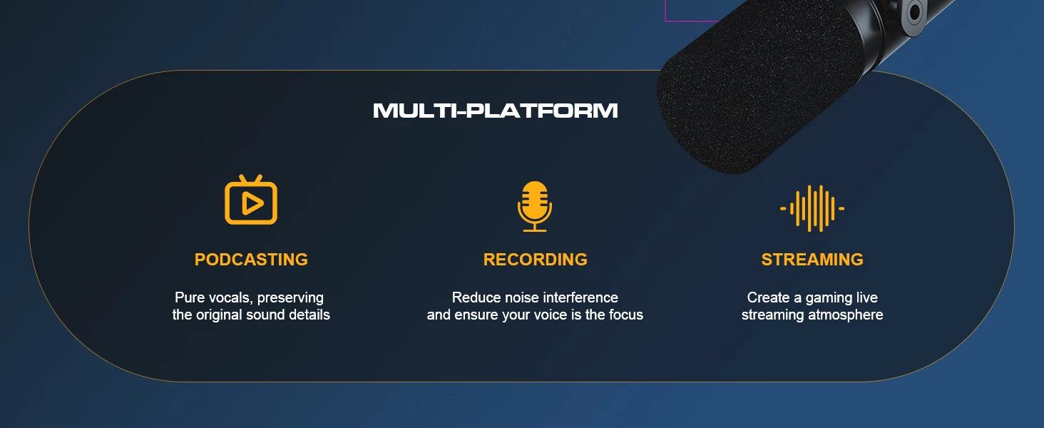XLR/USB Gaming & Podcast Microphone Kit — Dynamic Mic with Arm, Mute & RGB