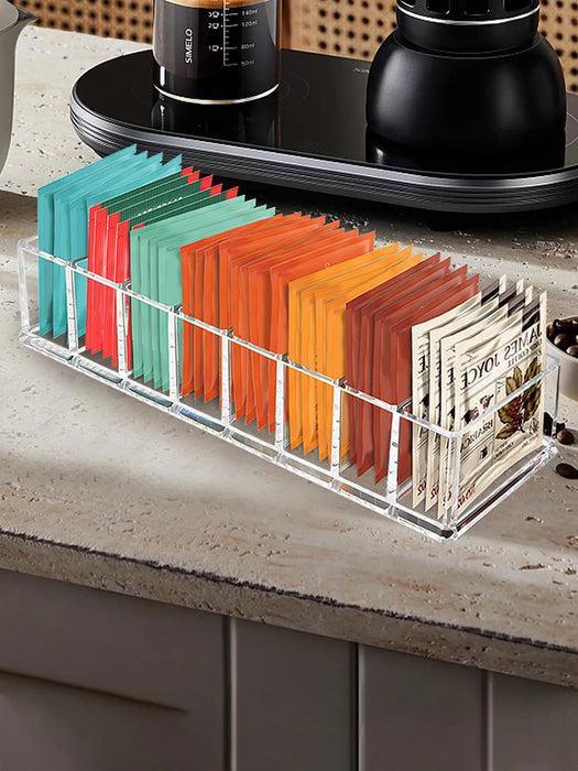 Tea Bag Storage Box — Plastic Kitchen Drawer & Countertop Organiser