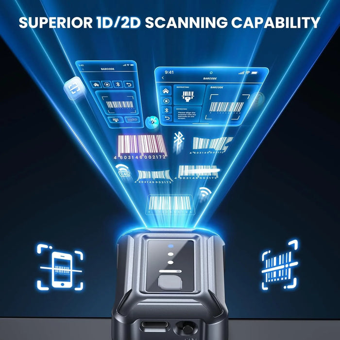 Wristband Wearable Barcode Scanner — Hands‑Free 1D & 2D Bluetooth and USB QR Reader (Mini)
