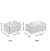 White Rectangular Leather Tissue Box Cover with Gold-Tone Edging — Small 16×11.5×8cm