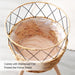 Floor‑standing Rattan Plant Stand with Wooden Legs — Indoor Pothos Holder