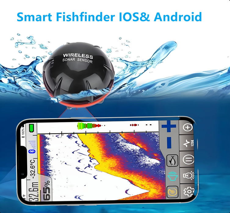 Wireless Fish Finder Sonar Sensor Echo Sounder – Portable Fishing Sonar