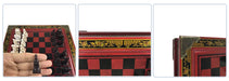 Retro Terracotta Warriors Chess Set — 26 cm Wooden Board with Resin Chessmen