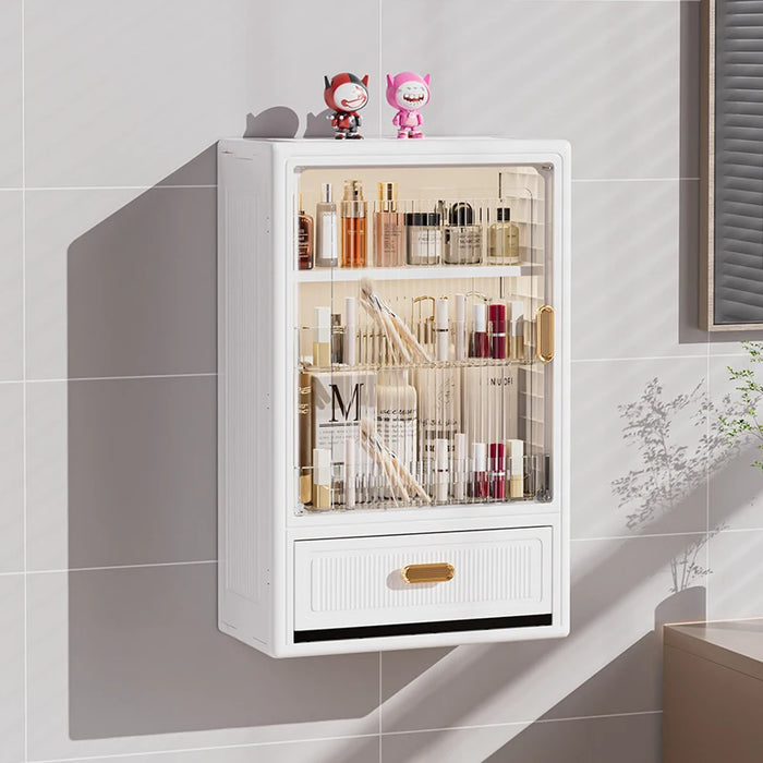 Modern Grey Wall-Mounted Bathroom Cabinet — PVC Vanity (Under 60cm)