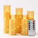 Outdoor Flameless LED Pillar Candles with Remote & Timer — Yellow Flicker, Battery-Operated (3/4pc)