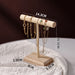 Solid Wood Jewellery Display Stand with Wooden Base – Bracelet, Necklace & Hairband Rack