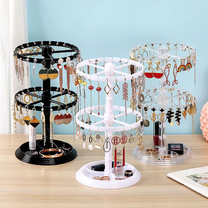 Rotating Jewellery Organiser – Compact Stand for Earrings, Necklaces & Bracelets