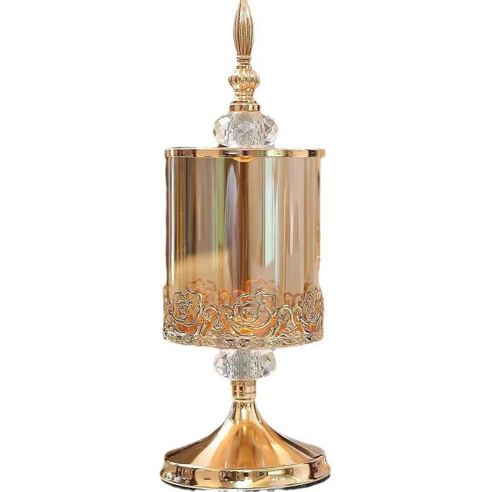 Light Luxury Crystal Glass Storage Jar with Lid — European & American Style