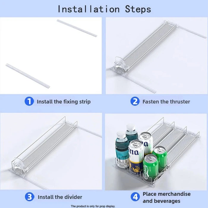 Automatic Soda Can Dispenser — Transparent Slide-Rail Fridge Rack