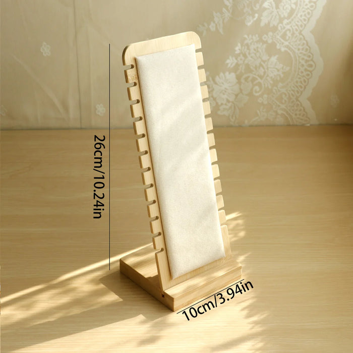 Bamboo Jewellery Display Stand — Large Capacity Necklace & Bracelet Rack (Desktop)