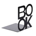 Metal L-Shaped Bookend — Non-Slip Book Support for Home, Office & Library (White/Black)