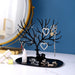 Reindeer Tree Jewellery Stand with Tray — PP Plastic Organiser (Black or White)