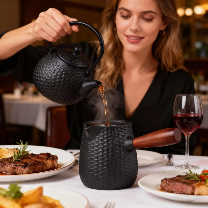 Cast Iron Teapot 600ml — Stove-Friendly Kettle for Tea & Coffee