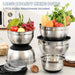 8-Piece Stainless Steel Mixing Bowls with Airtight Lids — Black, Non-Slip Bases