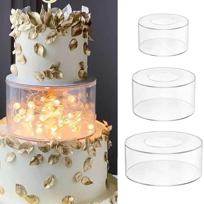 Clear Refillable Acrylic Cake Display – Round, Square or Hexagonal (3mm)