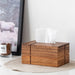 Walnut Solid Wood Tissue Box — Classic Desktop & Living Room Case