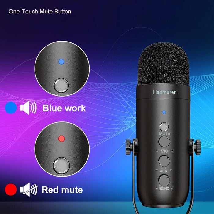 USB Cardioid Condenser Microphone Kit with Boom Arm — Plug-and-Play for Podcasting & Streaming