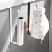 Under-Cabinet Paper Roll Holder – No‑Drill Towel & Cling Film Rack (White/Black)
