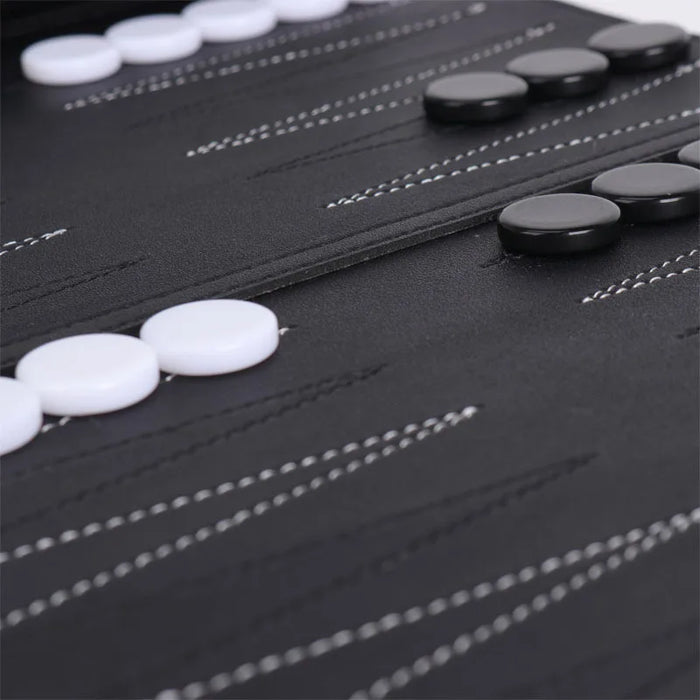 Roll-up Backgammon Set — Portable Foldable PU Leather Travel Board