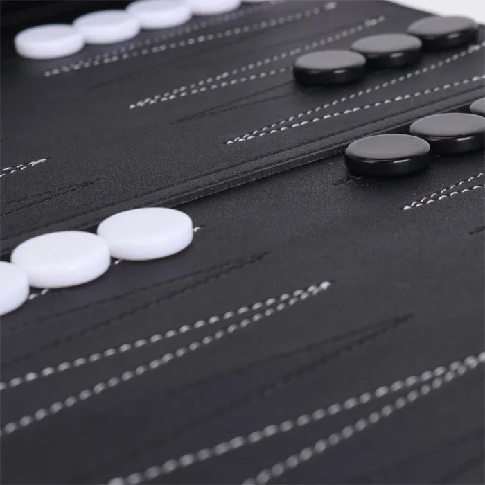 Roll-up Backgammon Set — Portable Foldable PU Leather Travel Board