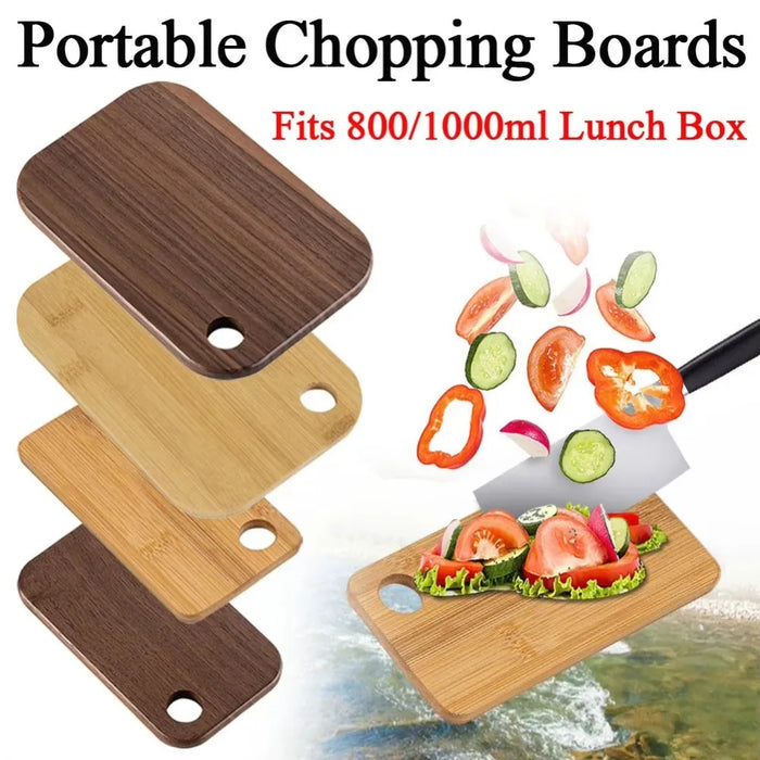 Walnut Double-sided Portable Cutting Board — S & L for 800/1000ml Lunch Box