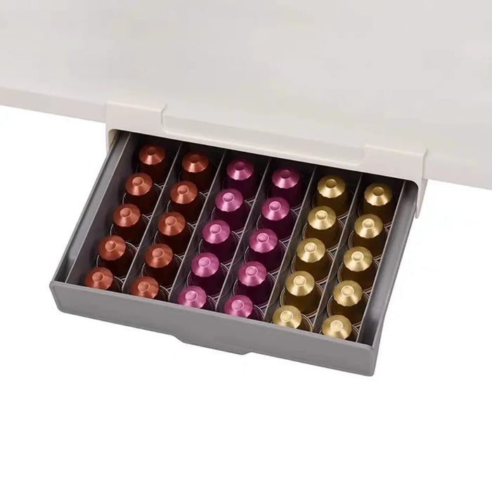 Coffee Capsule & Tea-Bag Drawer Organiser — No-Punch Space-Saving Storage