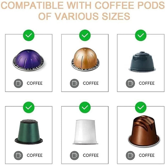 Universal Coffee Capsule Holder – 10 Adhesive Strips for K‑Cup, Nespresso, Dolce Gusto