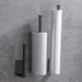 Self-Adhesive Punch-Free Toilet & Towel Roll Holder, Stainless Steel Wall Mount