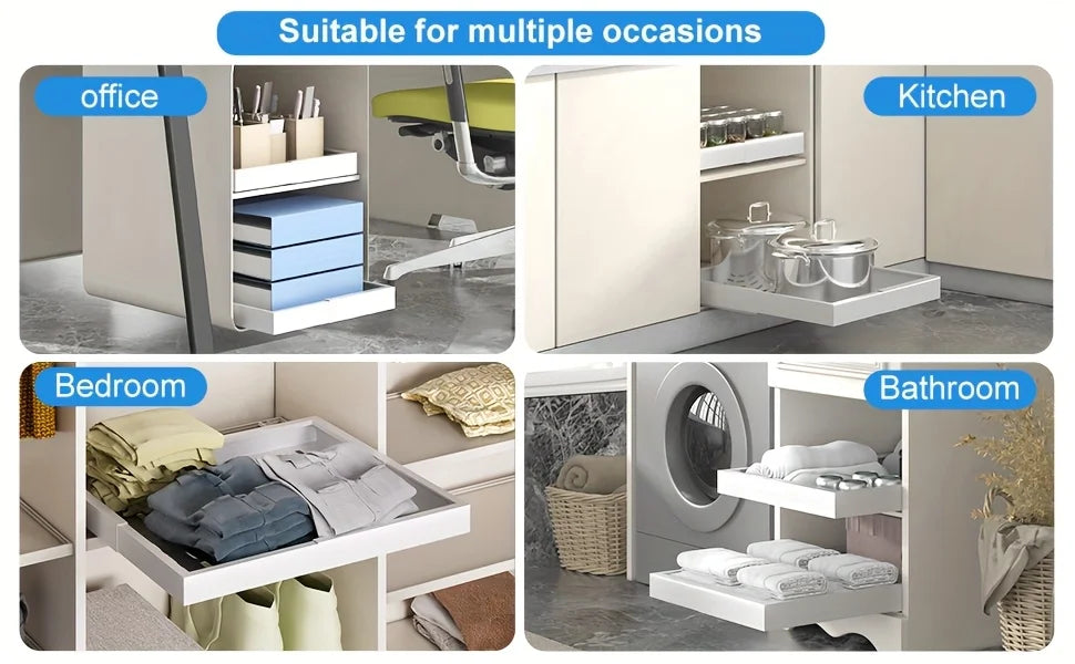 Pull-Out Cabinet Organiser (Expandable 18.5\"-23.5\") — Silent 3-Rail Slide
