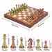 High-end 30cm Antique Bronze Chess Set — Foldable Solid Wood Box & Weighted Alloy Pieces