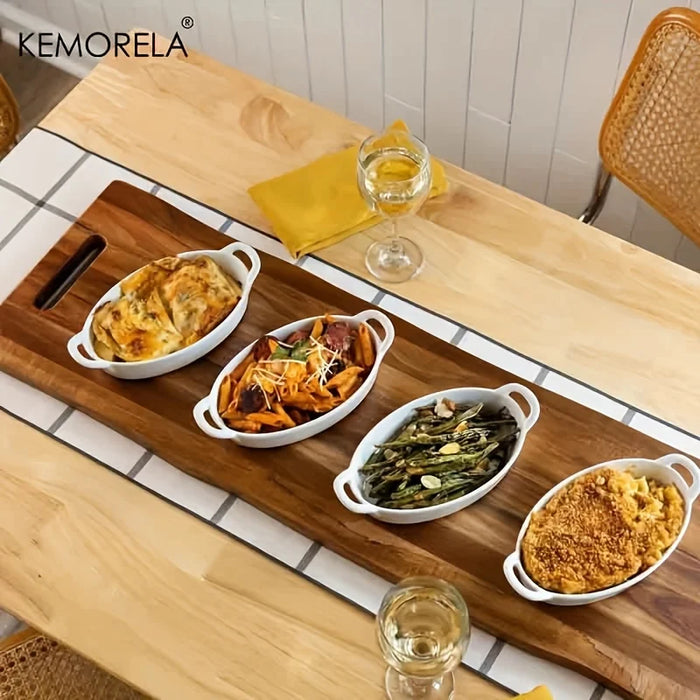 Extra‑Long Wooden Serving & Chopping Board with Handle for Cheese and Charcuterie