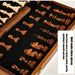 15" x 15" Folding Walnut Chess Set with Solid Wooden Pieces