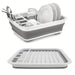 Large Plastic Dish Rack with Utensil Holder — Lightweight Drainer for Home, RV & Small Spaces