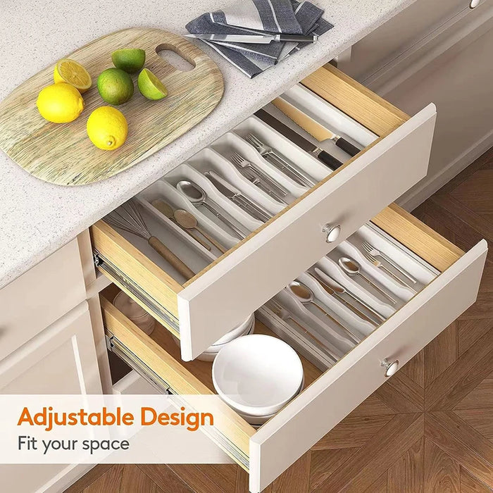 Expandable Cutlery Tray – Adjustable Drawer Utensil Organiser (PP)