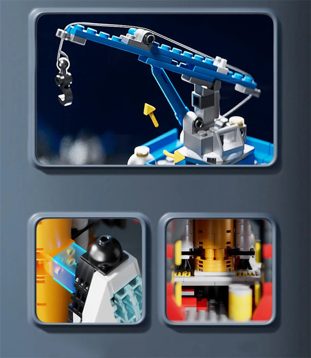 107-Piece DIY Space Rocket & Spaceship Building Set — Launch Centre Model (Plastic Bricks)