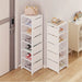 7-Grid Shoe Rack — Metal Tube Frame with Fabric Shelves, Floor Installation, Black or White