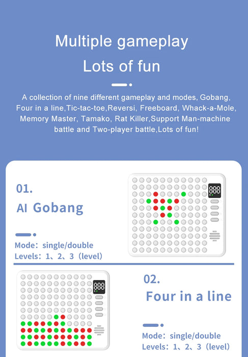 9-in-1 Smart Electronic Game Board — Chess, Backgammon, Go & More