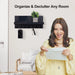 Wood Wall-Mounted Key & Mail Holder with 7 Hooks and Shelf