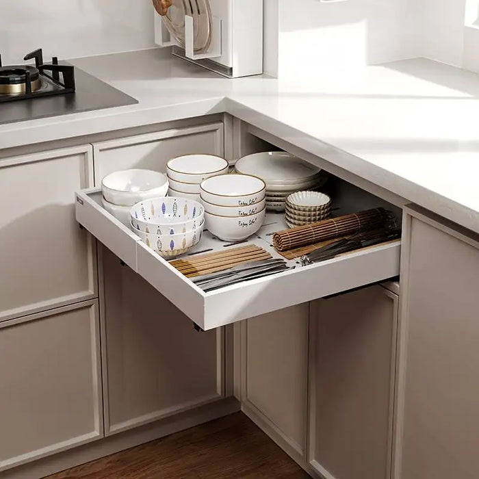 Pull-Out Cabinet Organiser (Expandable 18.5\"-23.5\") — Silent 3-Rail Slide
