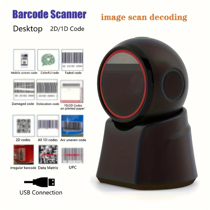 X11 Desktop 2D Omnidirectional Barcode Scanner (USB) – Hands‑free 1D/2D Reader