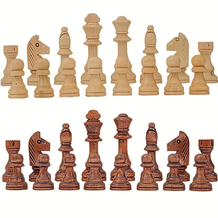 32-Piece Wooden Chess Set with Leather Board — King 110mm (Model 4in)