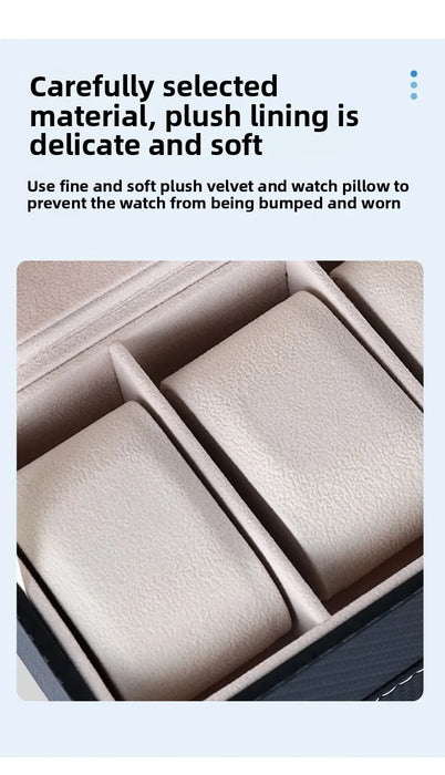 4‑Position Double‑Layer PU Leather Jewellery & Watch Storage Box